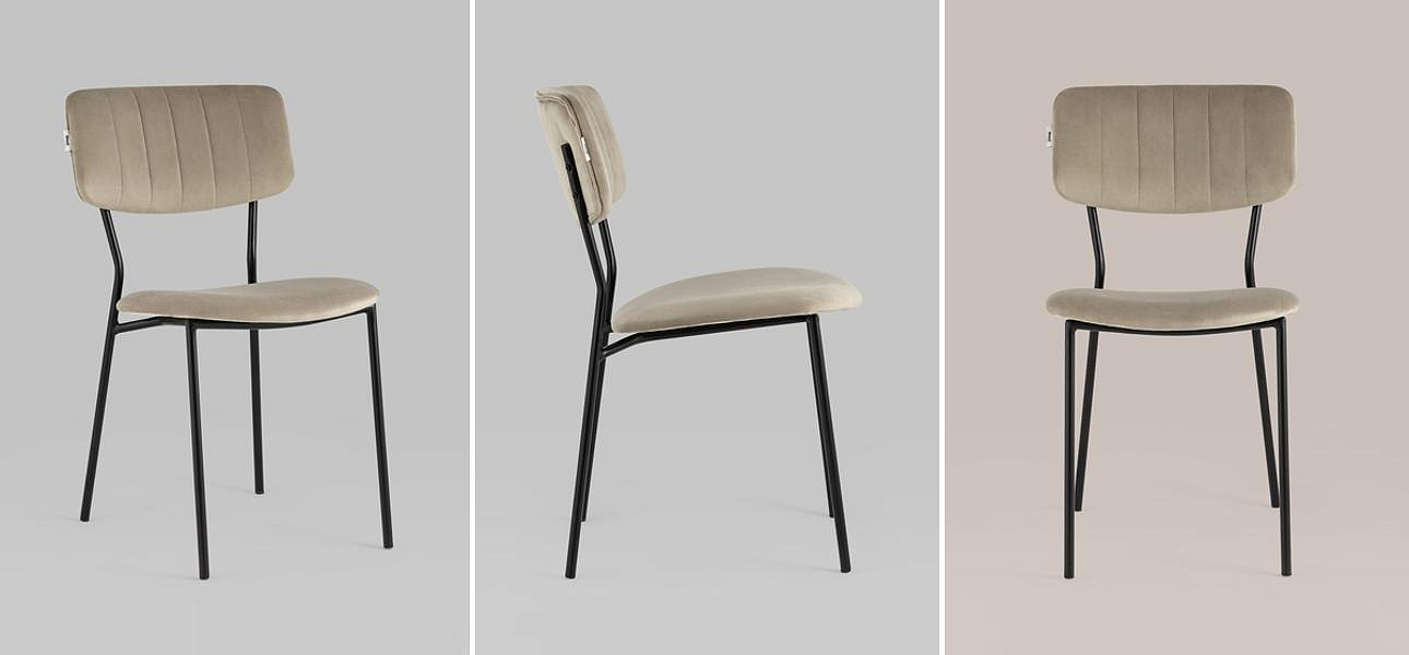 Стул Singer Chair без подлокотника Бежевый Велюр Стул Singer Chair без подлокотника Бежевый Велюр - Loft-Concept в Воронеже