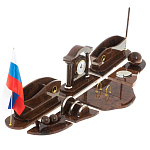 Настольный письменный набор с часами из природного камня обсидиана Competent Leader варинант исполнения - 2 | Loft Concept в Воронеже