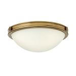 Потолочный светильник цвета латунь с полусферическим матовым белым плафоном Hinkley варинант исполнения - 1 | Loft Concept в Воронеже