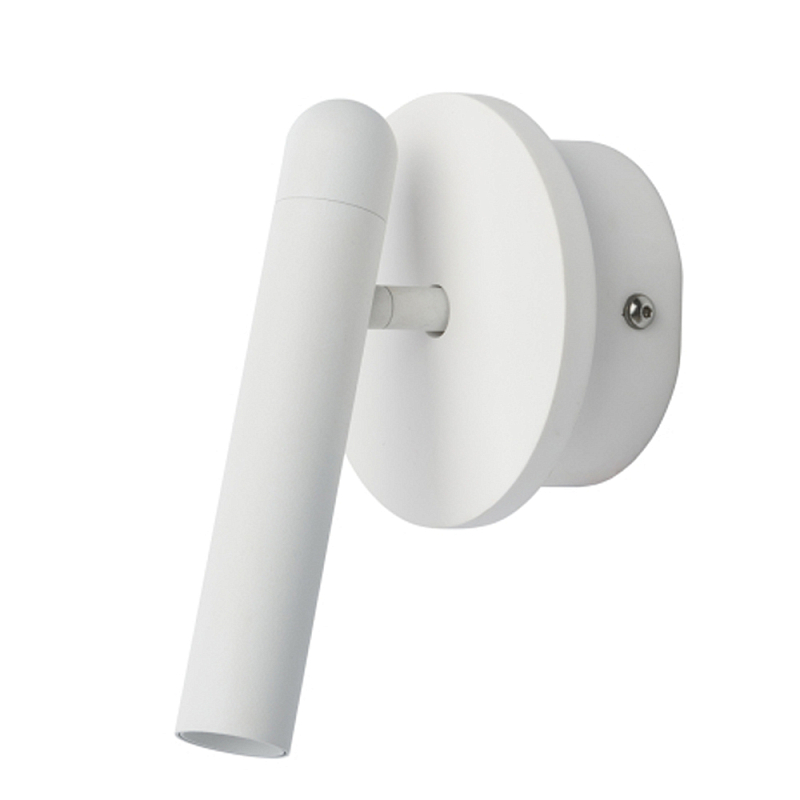 Бра белого цвета с цилиндрическим плафоном и круглым основанием Trumpet tube Белый в Воронеже | Loft Concept 