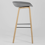 Барный стул на ножках из натурального дерева Boras Grey варинант исполнения - 2 | Loft Concept в Воронеже