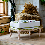 Банкетка золотистая из натурального бука с изображением птиц и цветов Blooming Birds варинант исполнения - 2 | Loft Concept в Воронеже