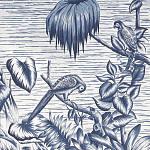 Обои ручная роспись Le Brésil Mer Bleue варинант исполнения - 1 | Loft Concept в Воронеже