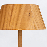 Настольная лампа со скошенным конусовидным абажуром и фигурной ножкой в цвете тик Accord Lighting варинант исполнения - 4 | Loft Concept в Воронеже