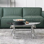 Дизайнерский журнальный стол с круглой столешницей на стальном основании Rivetyk варинант исполнения - 1 | Loft Concept в Воронеже