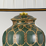 Настольная лампа с керамическим основанием с золотистым решетчатым узором и белым плиссированным абажуром Elstead Lighting варинант исполнения - 3 | Loft Concept в Воронеже