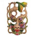 Маска деревянная резная расписная Tropical Paradise варинант исполнения - 2 | Loft Concept в Воронеже