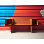 Дизайнерская скамейка  Canton  Beech and Black Bench варинант исполнения - 7 | Loft Concept в Воронеже