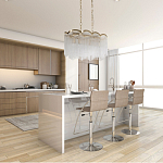 Люстра прямоугольная на цепях с прозрачными трубками и волнистым краем Nembus варинант исполнения - 13 | Loft Concept в Воронеже