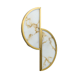 Бра с двумя полукруглыми плафонами из искусственного алебастра в бронзовой оправе Marbella варинант исполнения - 1 | Loft Concept в Воронеже