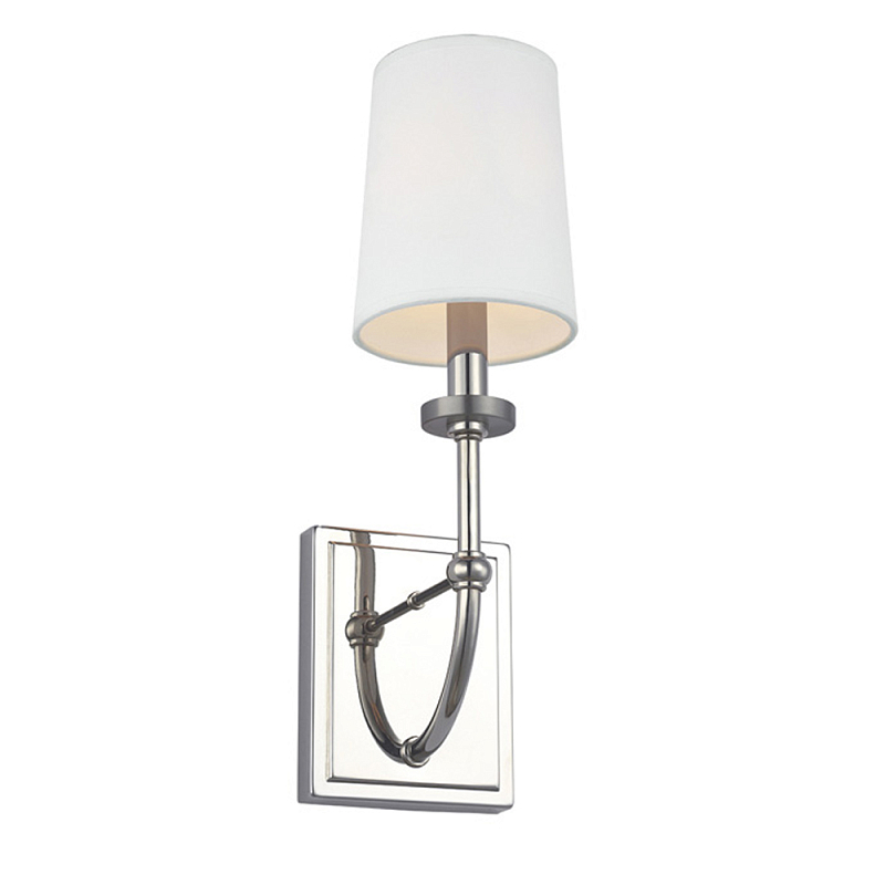 Бра для ванных комнат с белым тканевым цилиндрическим плафоном Feiss Хром Белый Бежевый в Воронеже | Loft Concept 