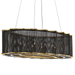 Люстра овальная в сочетании черного и золотого цвета Mesh Lighting варинант исполнения - 2 | Loft Concept в Воронеже