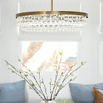 Люстра круглая с подвесками в форме стеклянных капель Glass Rain варинант исполнения - 6 | Loft Concept в Воронеже