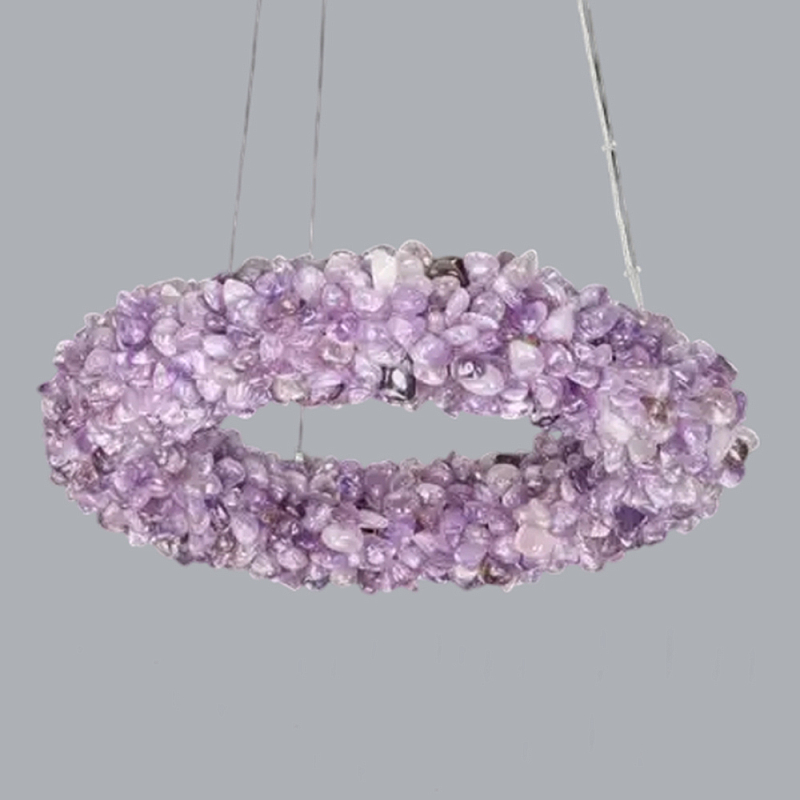 Люстра кргулая из фиолетового хрустального камня Purple Diamond Фиолетовый Люстра кргулая из фиолетового хрустального камня Purple Diamond Фиолетовый в Воронеже | Loft Concept