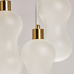 Люстра с 5-ю матовыми белыми стеклянными плафонами волнообразной формы Lucid Rain  варинант исполнения - 6 | Loft Concept в Воронеже