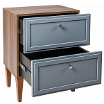 Тумба прикроватная серая из массива бука с 2-мя ящиками Wenge Light варинант исполнения - 4 | Loft Concept в Воронеже