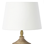 Настольная лампа деревянная с белым абажуром Wooden Table Lamp варинант исполнения - 5 | Loft Concept в Воронеже