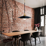 Подвесной светильник с плафоном в форме плоского купола и белой шарообразной лампой Eurofase варинант исполнения - 8 | Loft Concept в Воронеже