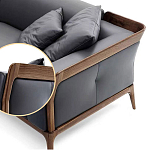 Кресло большое c каркасом из массива дерева Walnut Armchair варинант исполнения - 2 | Loft Concept в Воронеже