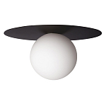 Потолочный светильник с белым шарообразным плафоном и черным круглым основанием Matisse варинант исполнения - 2 | Loft Concept в Воронеже