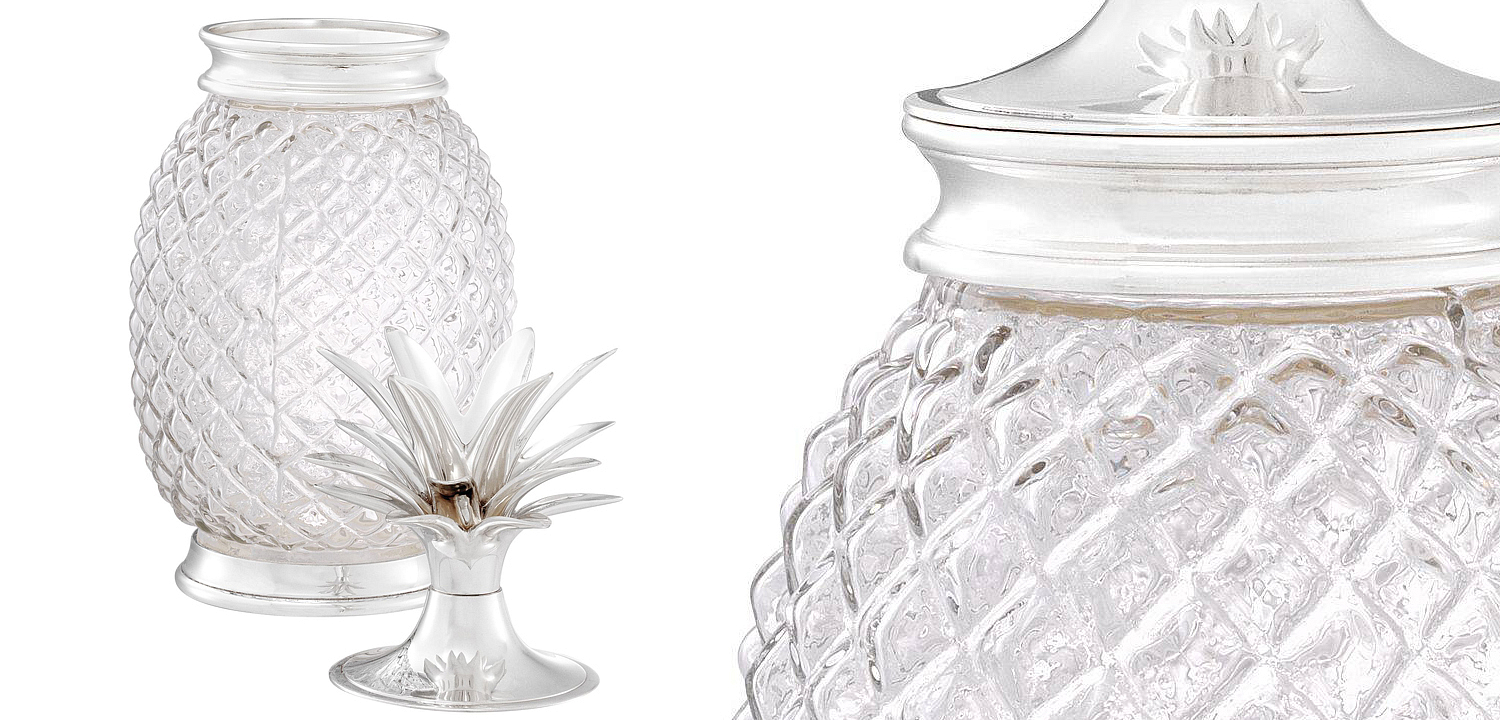 Ваза с крышкой Eichholtz Jar Hayworth silver Ваза с крышкой Eichholtz Jar Hayworth silver - Loft-Concept в Воронеже