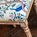 Банкетка одноместная из массива бука с цветочным принтом Beige Chinoiserie Garden Banquette варинант исполнения - 2 | Loft Concept в Воронеже