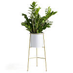 Кашпо из металла и латуни Elegance Elevated Planters белое варинант исполнения - 2 | Loft Concept в Воронеже