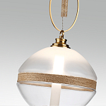 Подвесной светильник с круглым прозрачным плафоном и декоративной каменной вставкой Tectona  варинант исполнения - 5 | Loft Concept в Воронеже