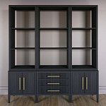 Модульный стеллаж Primo из трех составных элементов Черный дуб варинант исполнения - 2 | Loft Concept в Воронеже