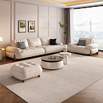 Пуф кожаный с каркасом из массива дерева Furniture Medieval варинант исполнения - 1 | Loft Concept в Воронеже