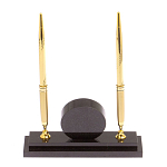 Часы настольные с двумя ручками из натурального камня Stone Clock варинант исполнения - 3 | Loft Concept в Воронеже