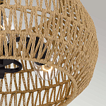 Потолочный светильник с плафоном из плетеного джута и черным каркасом Quoizel варинант исполнения - 6 | Loft Concept в Воронеже