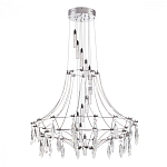 Люстра подвесная из металла с хрустальными прозрачными подвесками Quasar 81 варинант исполнения - 8 | Loft Concept в Воронеже
