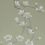 Обои ручная роспись Magnolia Canopy Colourway SC-287 on Aquamarine slub silk варинант исполнения - 1 | Loft Concept в Воронеже