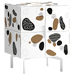 Тумба белая с рисунком Short Graph варинант исполнения - 1 | Loft Concept в Воронеже