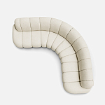 Диван Limoges полукруглой формы с обивкой букле молочного цвета варинант исполнения - 2 | Loft Concept в Воронеже