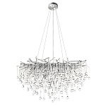 Люстра подвесная с прозрачными стеклянными подвесками в форме капель Диаметр 80 см Droplet Chandelier варинант исполнения - 2 | Loft Concept в Воронеже