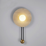 Бра круглое с каменным основанием и плафоном из стекла в форме шара Shaw Marble Lighting варинант исполнения - 5 | Loft Concept в Воронеже