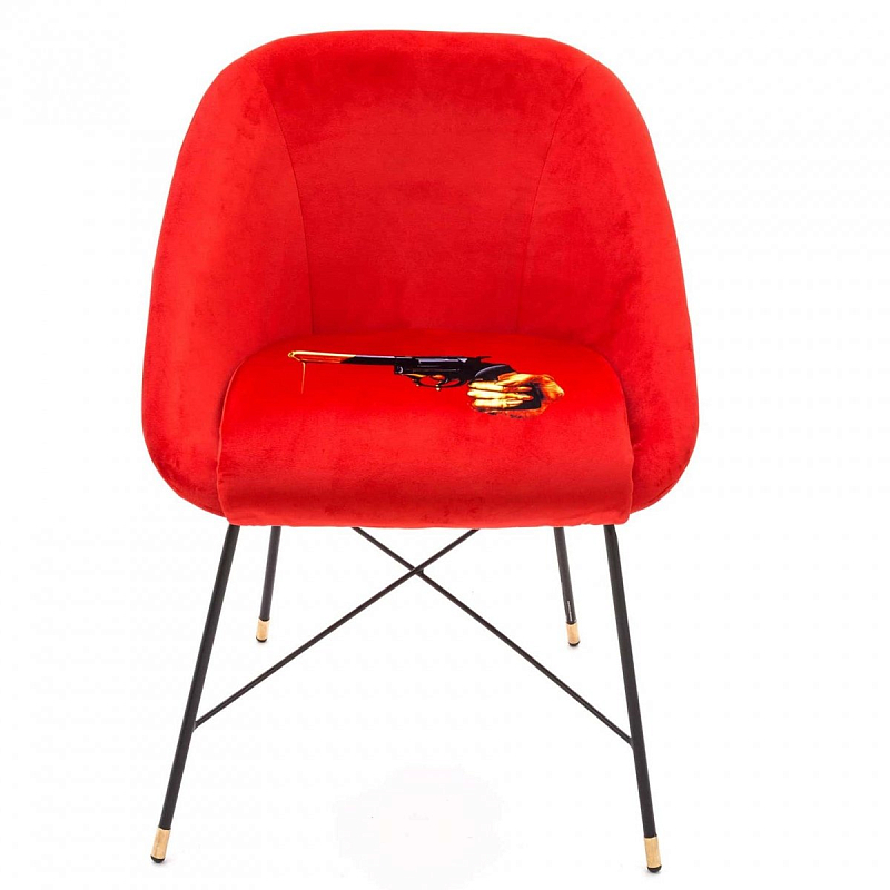 Полукресло Seletti Padded Chair Revolver Черный Красный Полукресло Seletti Padded Chair Revolver Черный Красный в Воронеже | Loft Concept