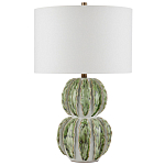 Настольная лампа с фактурным основанием с сочетании белого и зеленого цветов Festoon варинант исполнения - 3 | Loft Concept в Воронеже
