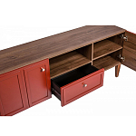 ТВ-тумба красная из массива бука с 2-мя дверками и ящиком Wenge Light варинант исполнения - 5 | Loft Concept в Воронеже