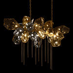 Люстра подвесная с 22-мя гранёными стеклянными плафонами с вертикальными подвесками Gilded Mirage  варинант исполнения - 4 | Loft Concept в Воронеже