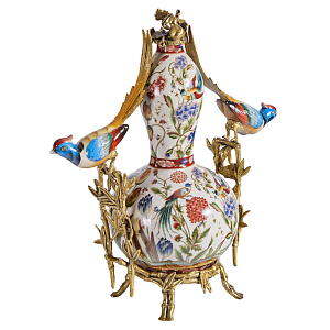 Ваза из фарфора с птицами и цветочной росписью Garden of Eden