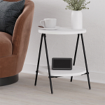 Стол приставной с 2-мя круглыми белыми столешницами ESSEL SIDE TABLE WHITE варинант исполнения - 5 | Loft Concept в Воронеже