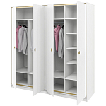 Шкаф белый четырёхдверный для одежды Antique Order варинант исполнения - 3 | Loft Concept в Воронеже