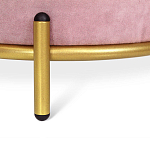 Банкетка круглая пыльно-розовый велюр на 4-х металлических ножках золотого цвета SANJAY варинант исполнения - 2 | Loft Concept в Воронеже