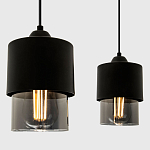 Подвесной светильник с 2-мя плафонами из дымчатого стекла Volta Flos Duo Hanging Lamp варинант исполнения - 3 | Loft Concept в Воронеже