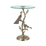 Столик с круглой стеклянной столешницей и корпусом в виде двух павлинов на ветке Table Two Peacocks варинант исполнения - 2 | Loft Concept в Воронеже