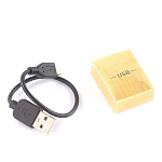 Зажигалка электронная с накладкой из натурального камня Малахит и с USB проводом для зарядки Stone Lighters варинант исполнения - 4 | Loft Concept в Воронеже