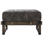 Пуф Duncan винтажная черная кожа  варинант исполнения - 1 | Loft Concept в Воронеже